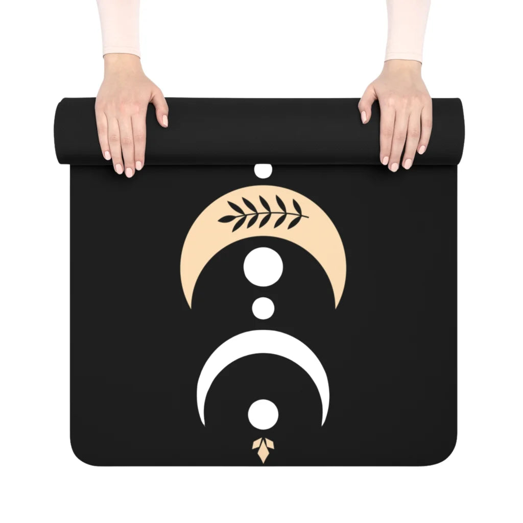 Designed Yoga Mats With Celestial Sun Moon Print - 24x68