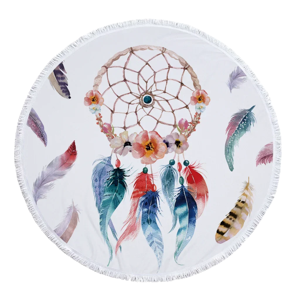 Dreamcatcher Print Carpet Yoga Mat For Mindful Flow - Style B / 300 g / 150cm diameter