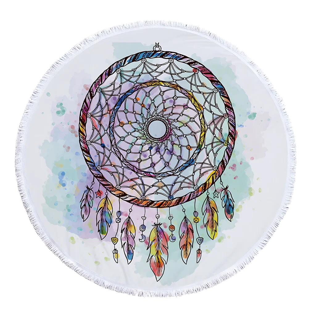 Dreamcatcher Print Carpet Yoga Mat For Mindful Flow - Style C / 300 g / 150cm diameter