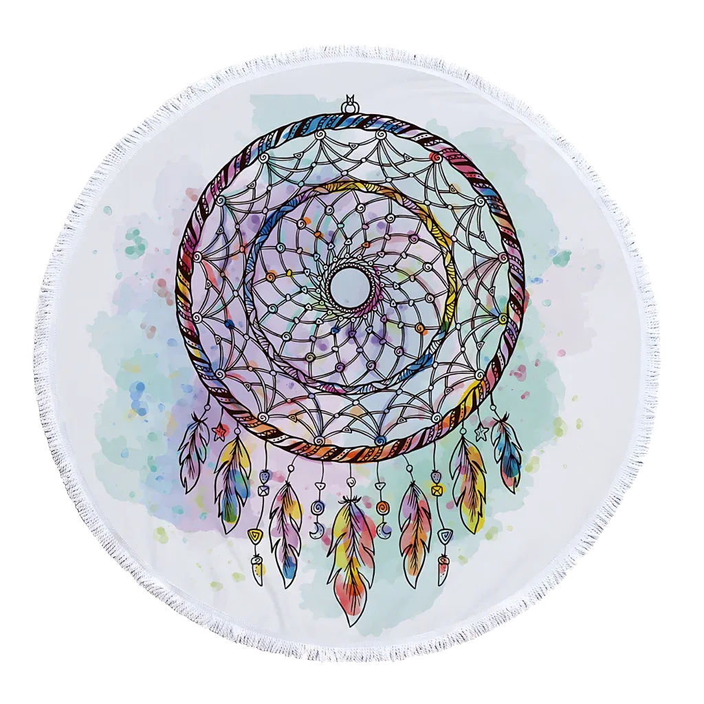 Dreamcatcher Print Carpet Yoga Mat For Mindful Flow - Style C / 300 g / 150cm diameter