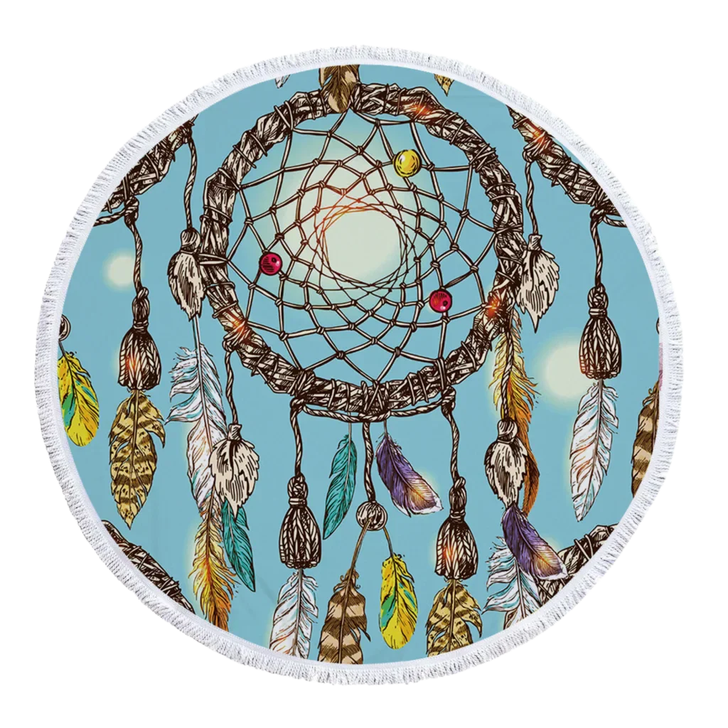 Dreamcatcher Print Carpet Yoga Mat For Mindful Flow - Style E / 300 g / 150cm diameter