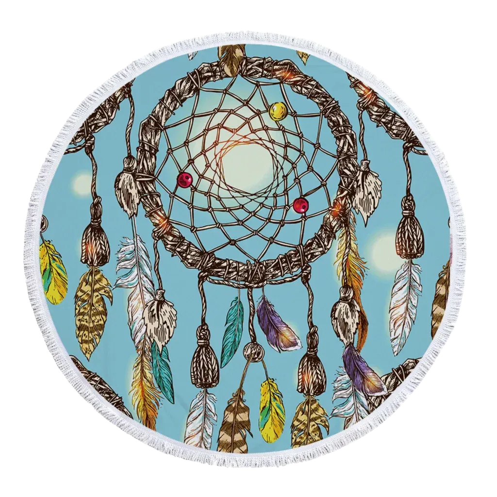 Dreamcatcher Print Carpet Yoga Mat For Mindful Flow - Style E / 300 g / 150cm diameter
