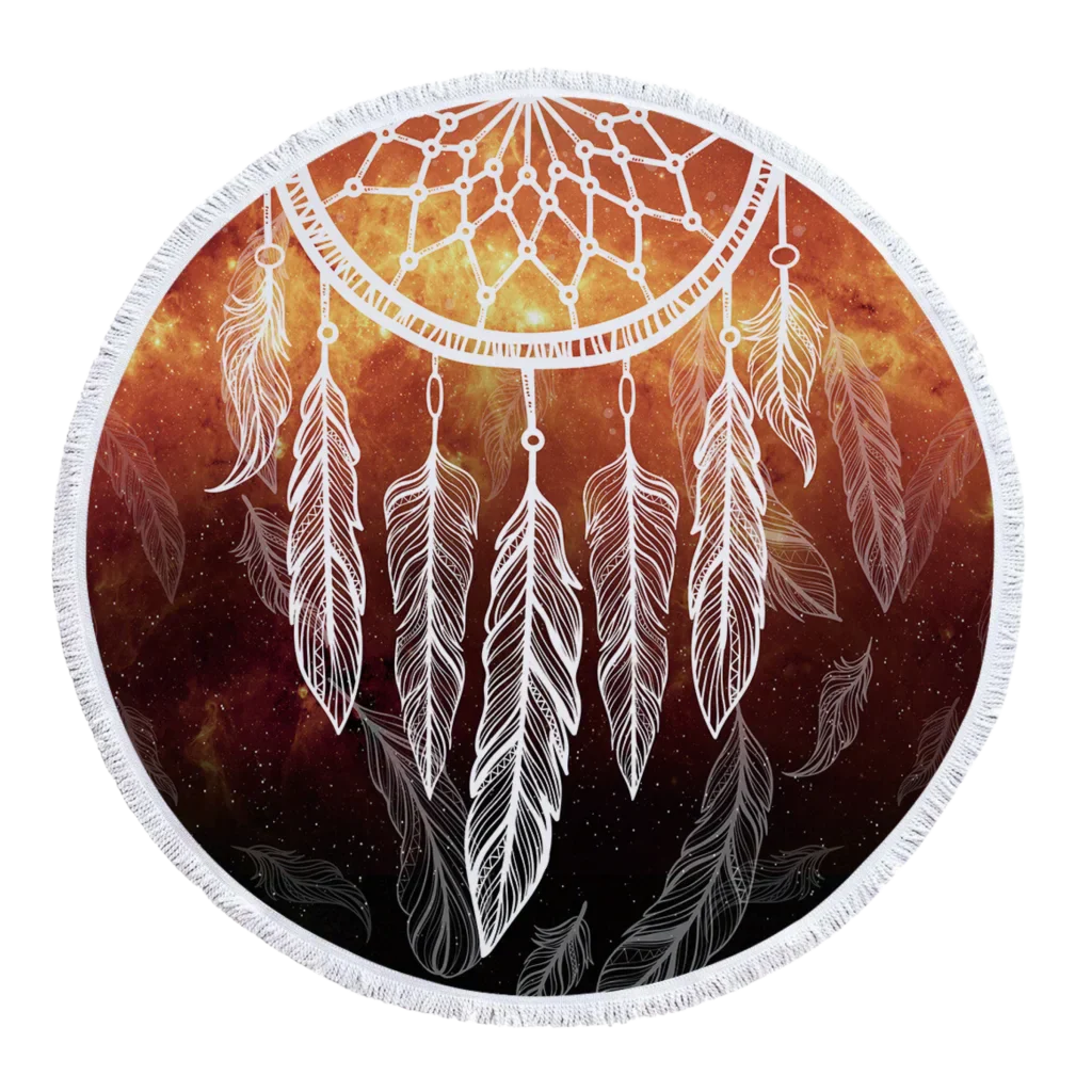 Dreamcatcher Print Carpet Yoga Mat For Mindful Flow - Style F / 300 g / 150cm diameter