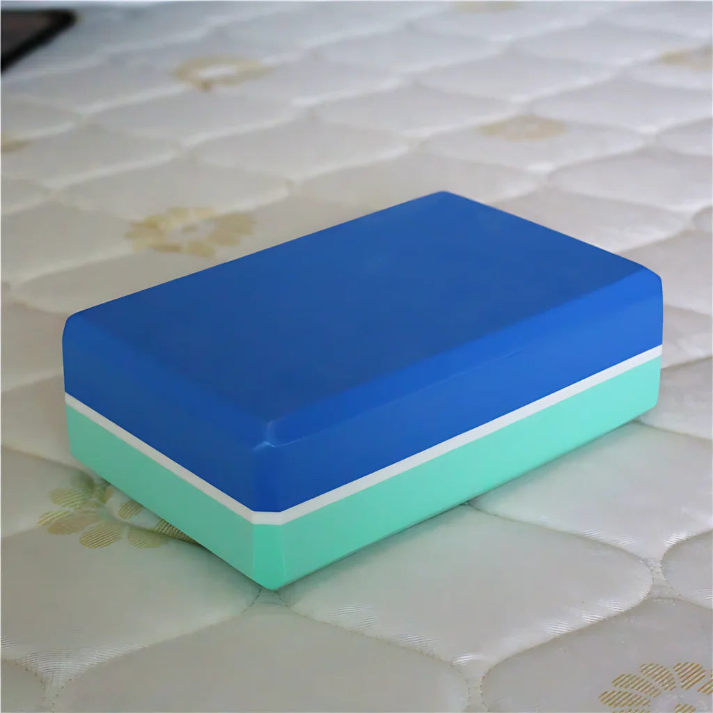 Dual-Tone Yoga Blocks Bricks For Balanced Support - Blue Green / 23x15x7.5 cm