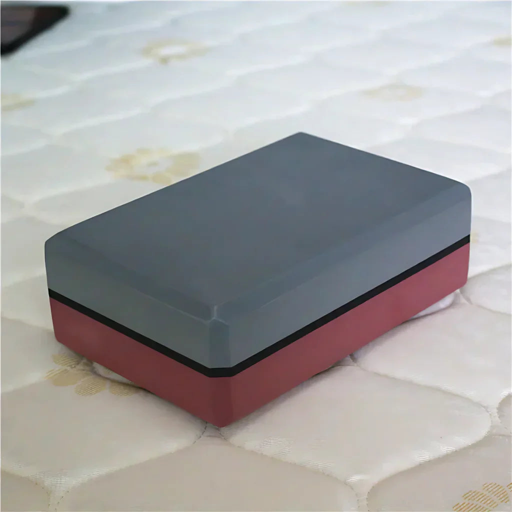 Dual-Tone Yoga Blocks Bricks For Balanced Support - Grey Brown / 23x15x7.5 cm