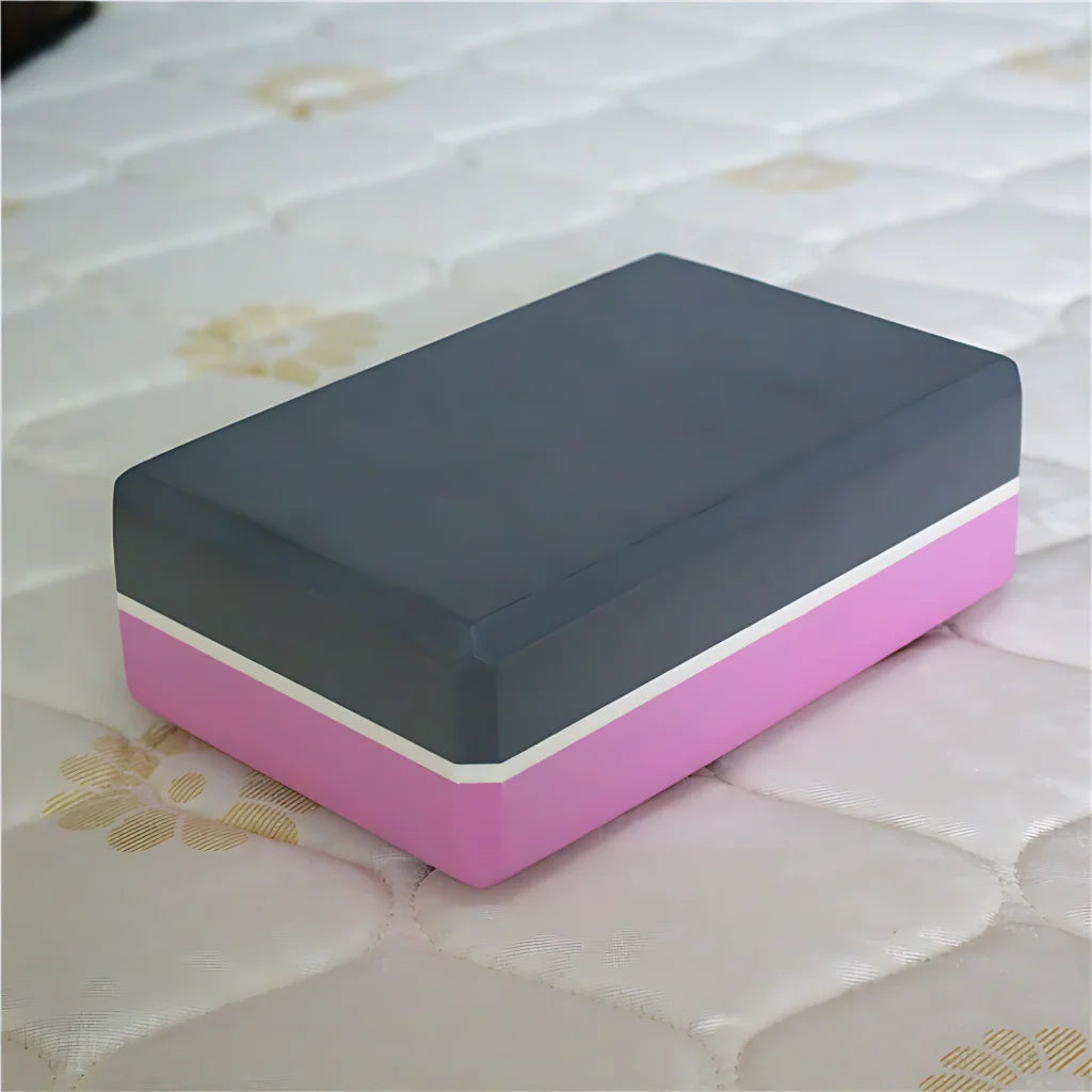 Dual-Tone Yoga Blocks Bricks For Balanced Support - Grey Pink / 23x15x7.5 cm