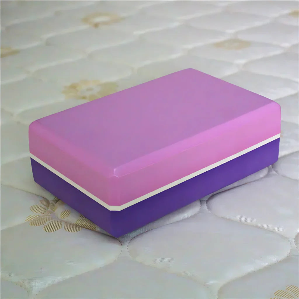 Dual-Tone Yoga Blocks Bricks For Balanced Support - Pink Purple / 23x15x7.5 cm
