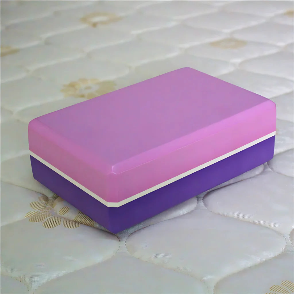 Dual-Tone Yoga Blocks Bricks For Balanced Support - Pink Purple / 23x15x7.5 cm