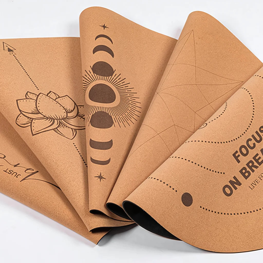Eco-Friendly Round Exercise Mat With Cork Surface - Pay tribute / 68×68 cm