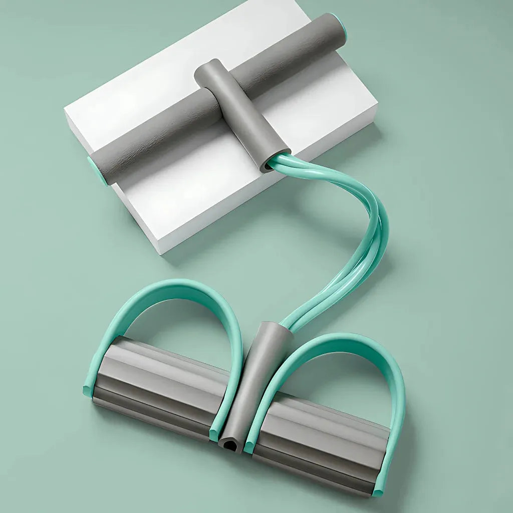 Elastic Band Fitness Equipment With Pedal Puller Set - Emerald Green