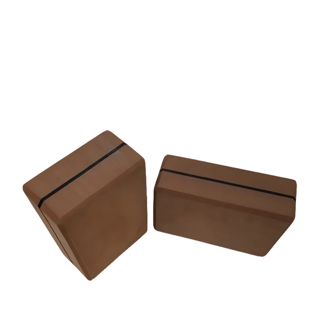 Ergonomic High-Density Yogablock For Supportive Flow - Coffee / 23x15x8.5 cm