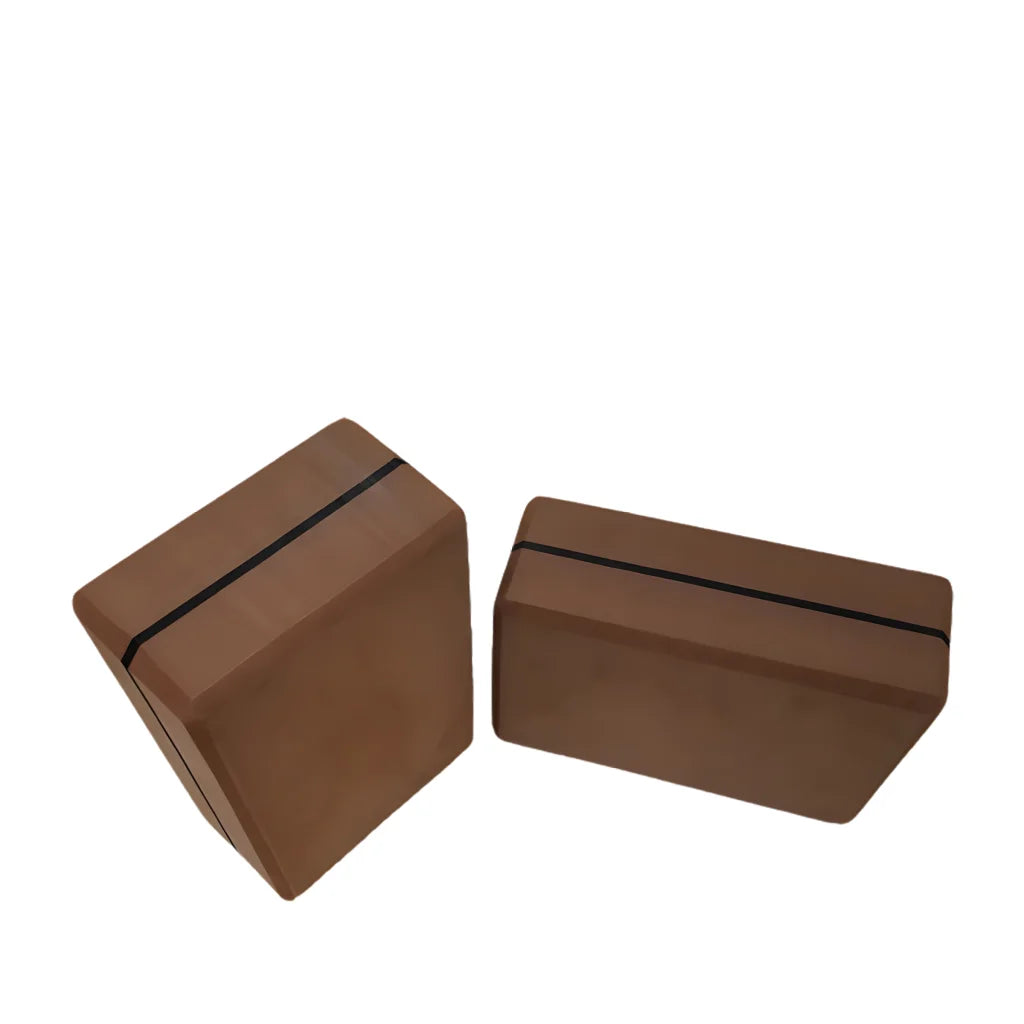 Ergonomic High-Density Yogablock For Supportive Flow - Coffee / 23x15x8.5 cm
