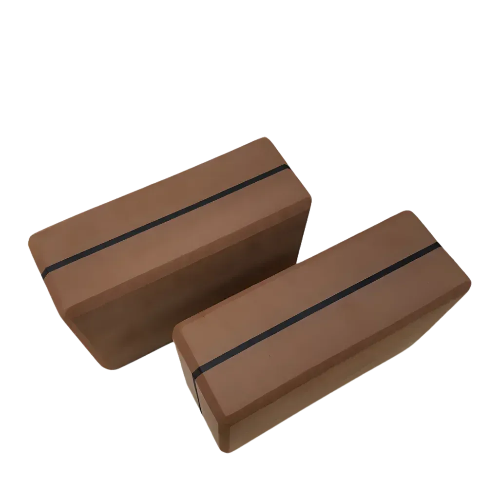 Ergonomic High-Density Yogablock For Supportive Flow - Coffee / 23x15x8.5 cm