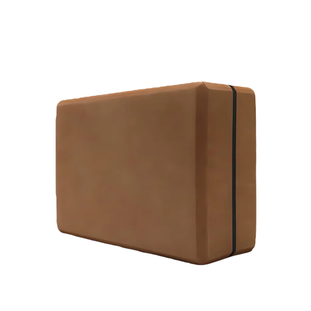 Ergonomic High-Density Yogablock For Supportive Flow - Coffee / 23x15x8.5 cm