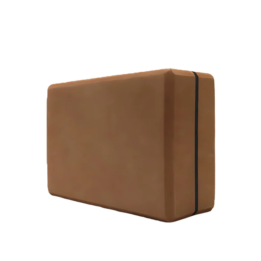 Ergonomic High-Density Yogablock For Supportive Flow - Coffee / 23x15x8.5 cm