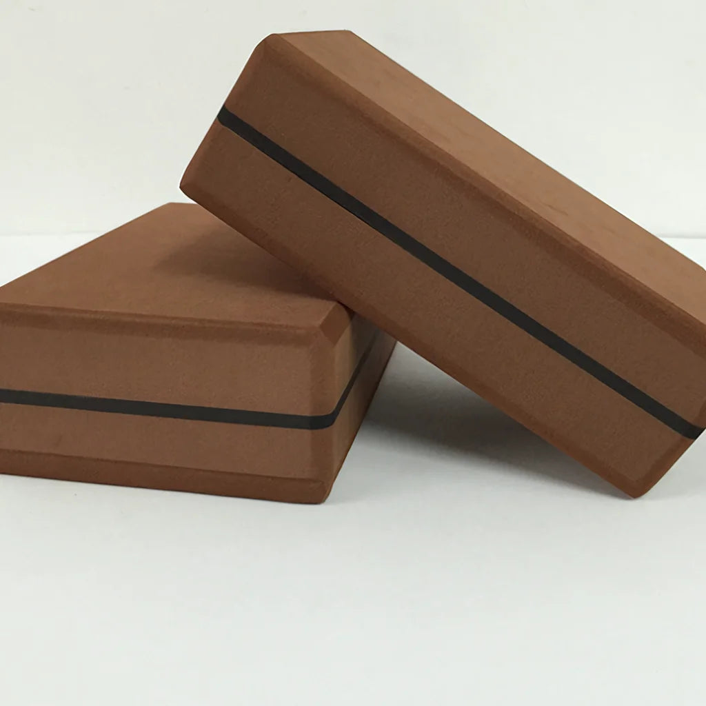 Ergonomic High-Density Yogablock For Supportive Flow - Coffee / 23x15x8.5 cm