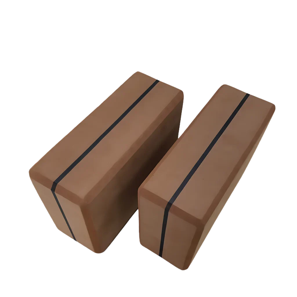 Ergonomic High-Density Yogablock For Supportive Flow - Coffee / 23x15x8.5 cm