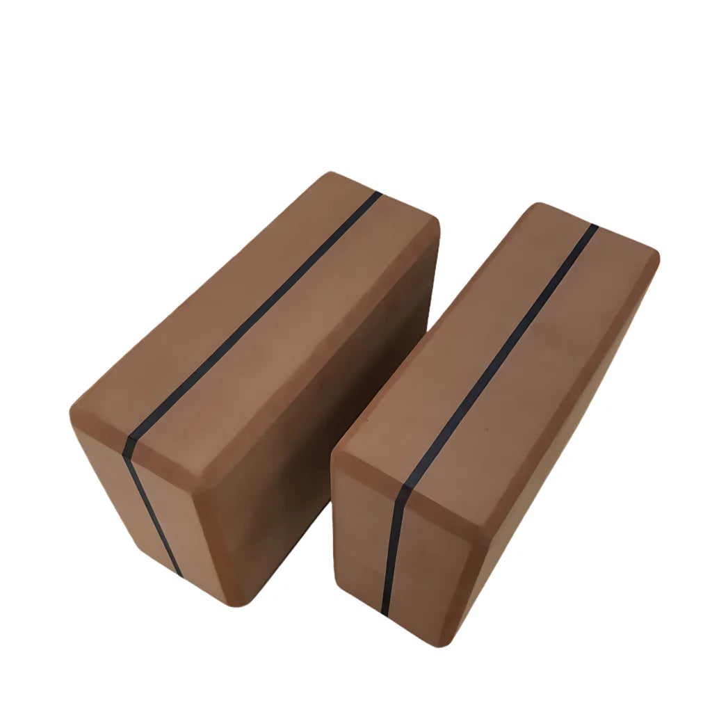 Ergonomic High-Density Yogablock For Supportive Flow - Coffee / 23x15x8.5 cm