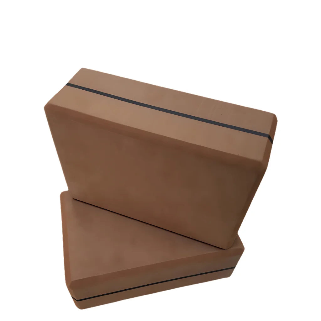 Ergonomic High-Density Yogablock For Supportive Flow - Coffee / 23x15x8.5 cm