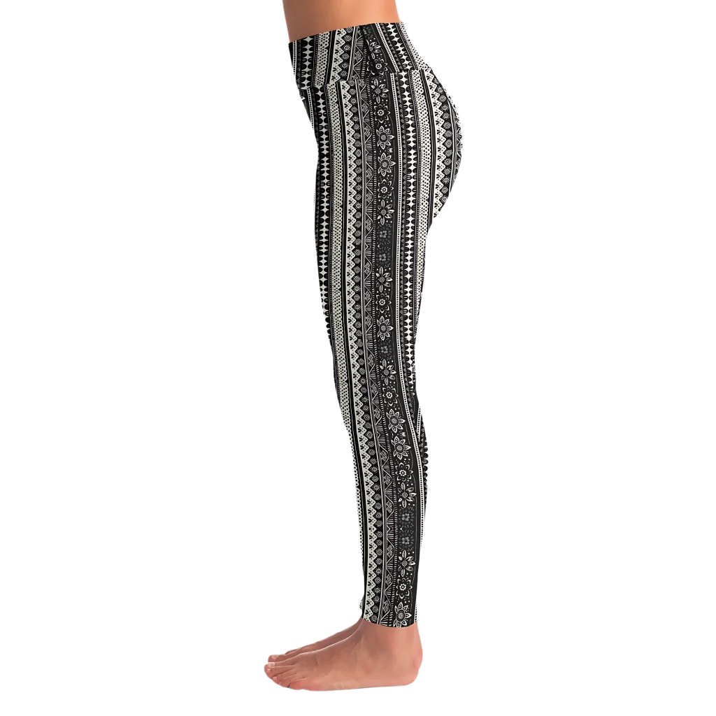 Ethnic Stripe Yoga Ladies Pants With 70s Hippie Energy