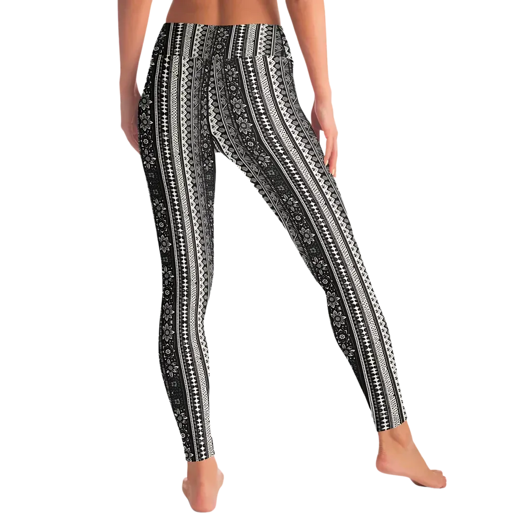Ethnic Stripe Yoga Ladies Pants With 70s Hippie Energy