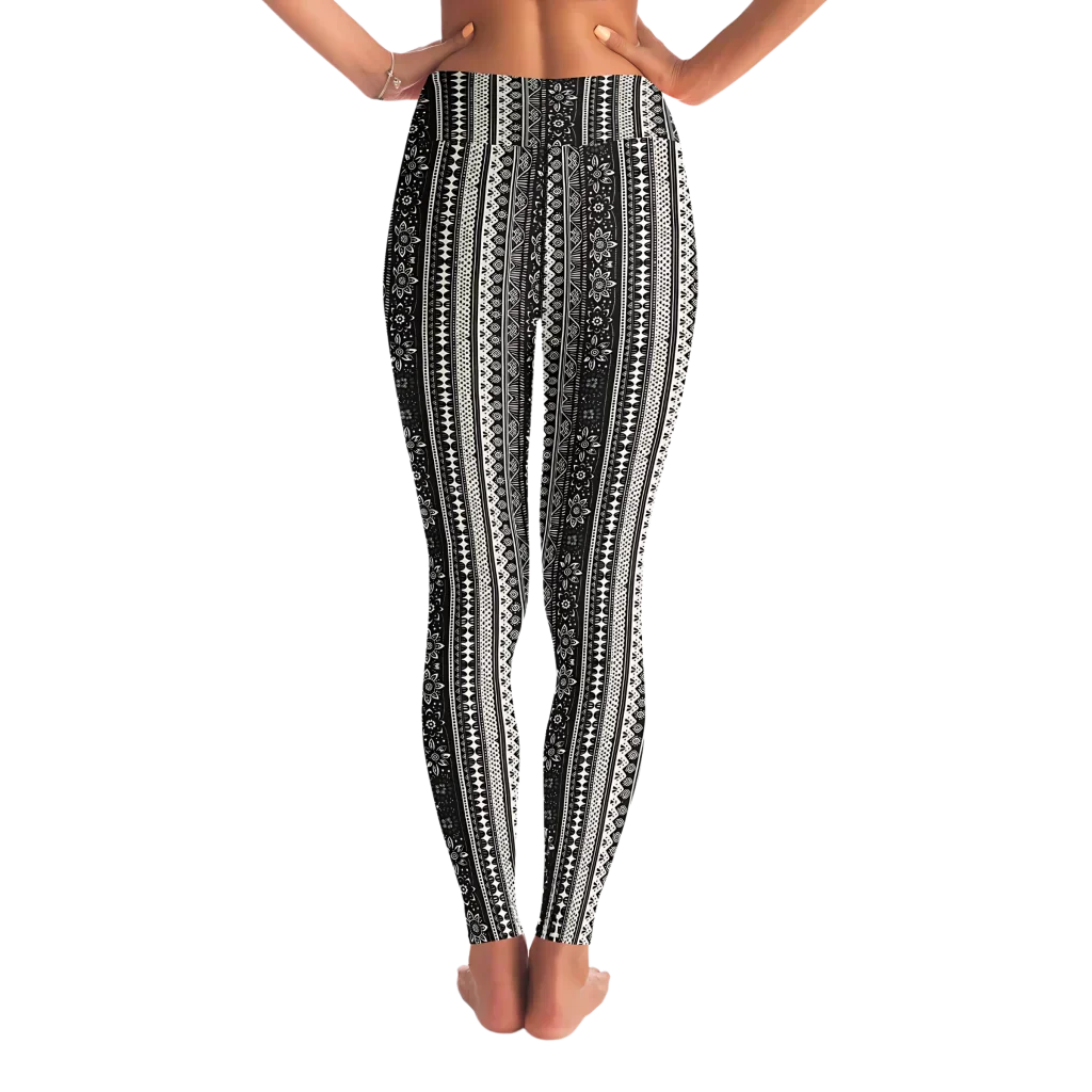 Ethnic Stripe Yoga Ladies Pants With 70s Hippie Energy
