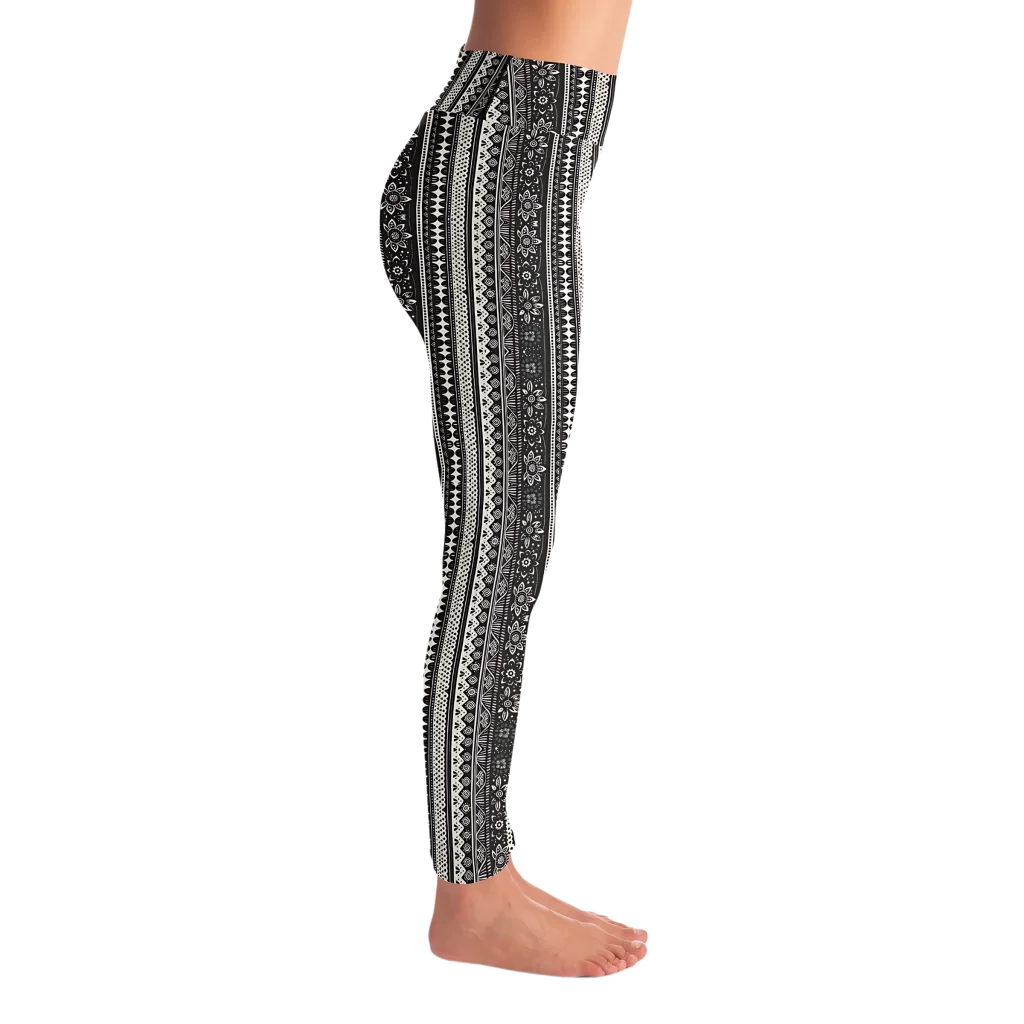Ethnic Stripe Yoga Ladies Pants With 70s Hippie Energy