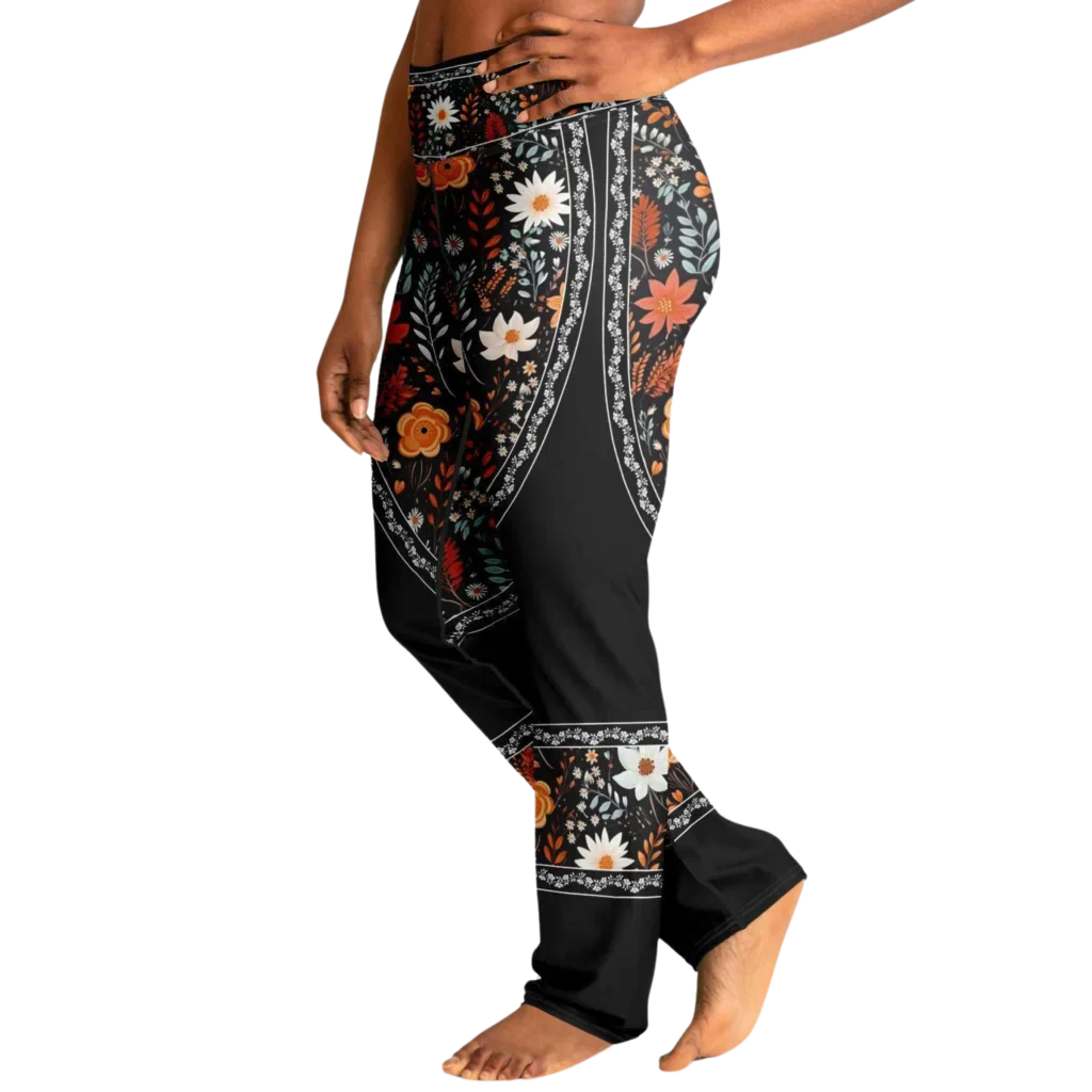 Falre Leggings With Autumn Floral Boho Print