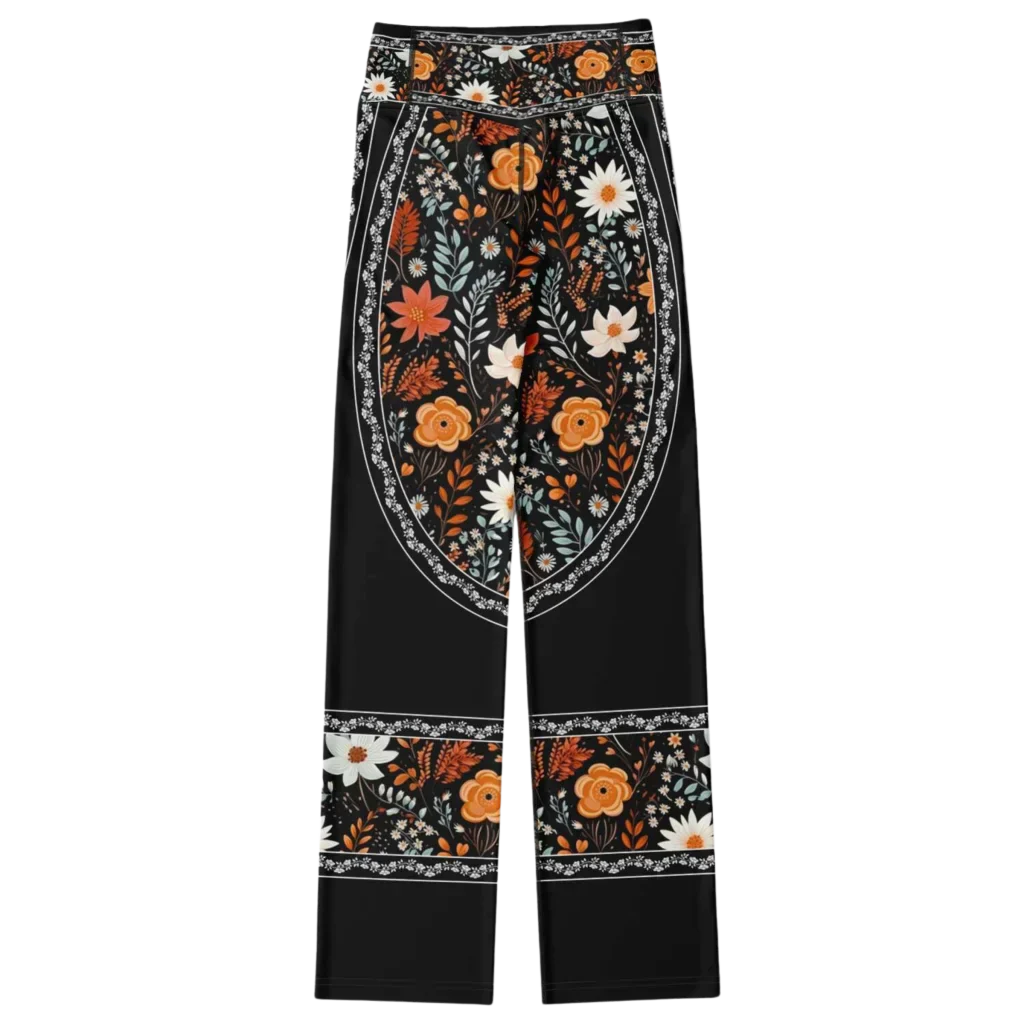 Falre Leggings With Autumn Floral Boho Print