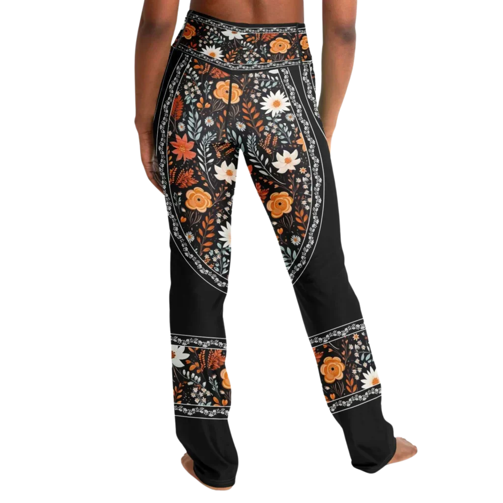 Falre Leggings With Autumn Floral Boho Print