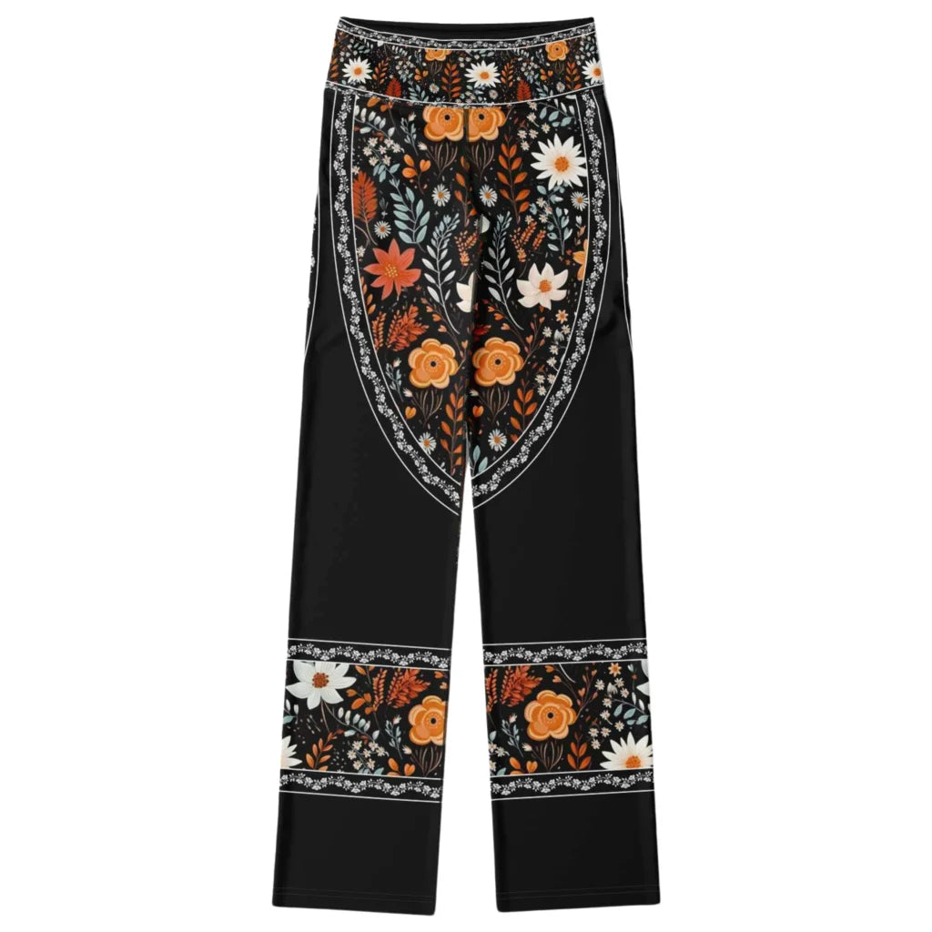 Falre Leggings With Autumn Floral Boho Print
