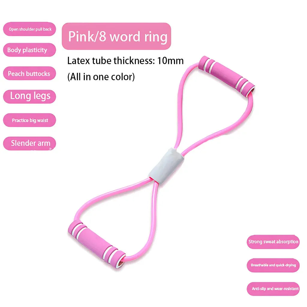 Figure 8 Yoga Exercise Bands For Posture And Strength - Pink