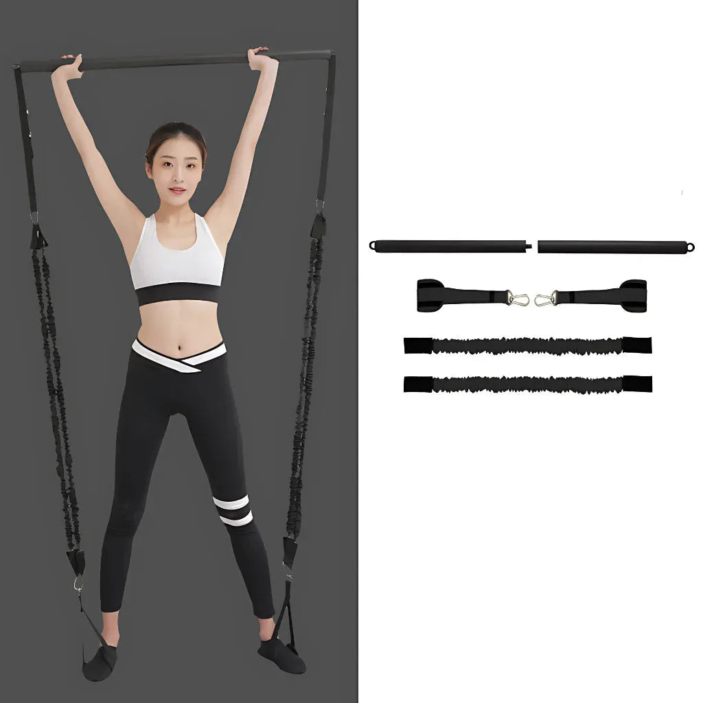 Fitness Equipment Elastic Bands With Pilates Bar Set