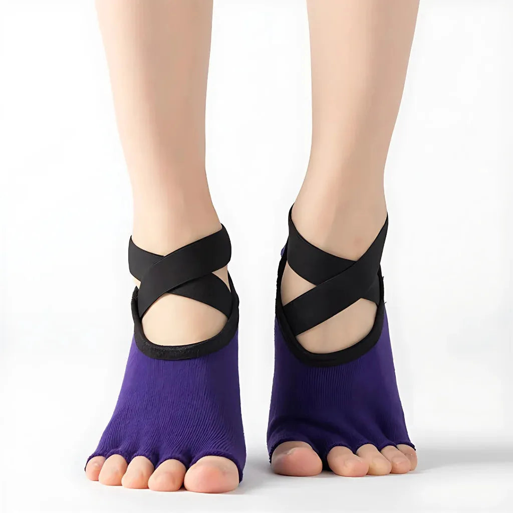 Five Toe Socks For Yoga And Pilates Control - Purple / one size