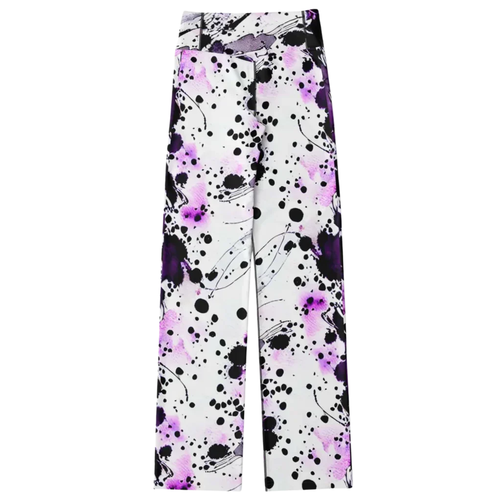 Flare Leggings For Women With Purple Heart Print
