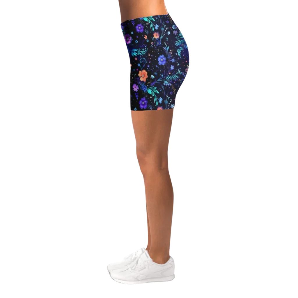 Galactic Bloom Yoga Short Shorts With Celestial Fit