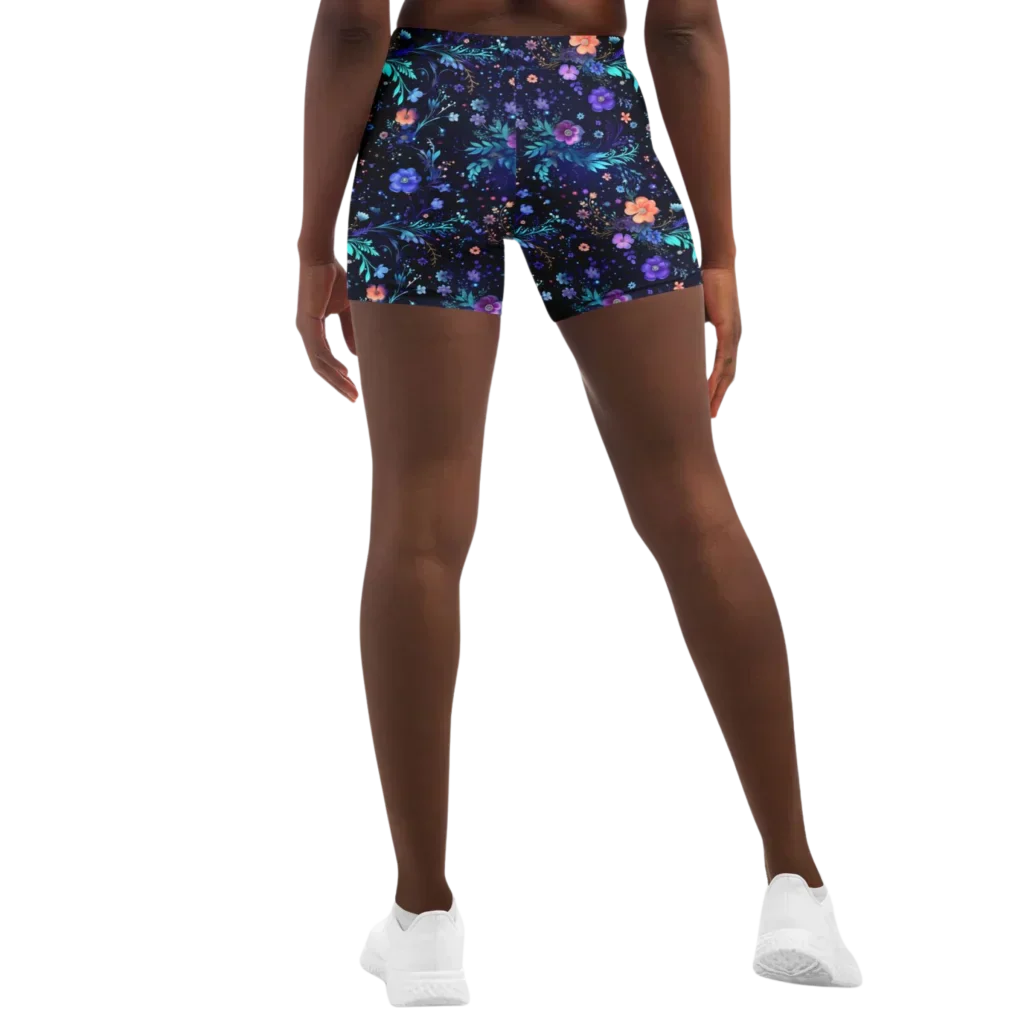 Galactic Bloom Yoga Short Shorts With Celestial Fit