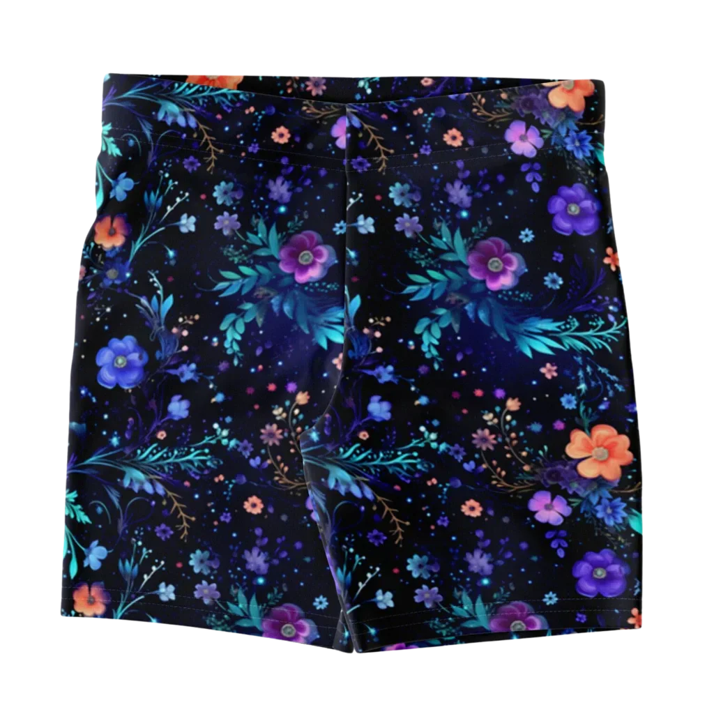 Galactic Bloom Yoga Short Shorts With Celestial Fit