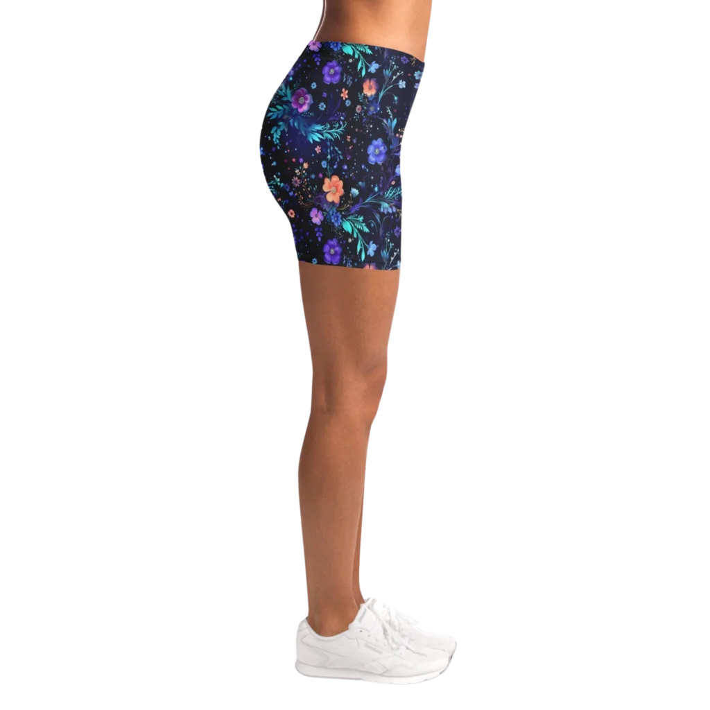 Galactic Bloom Yoga Short Shorts With Celestial Fit