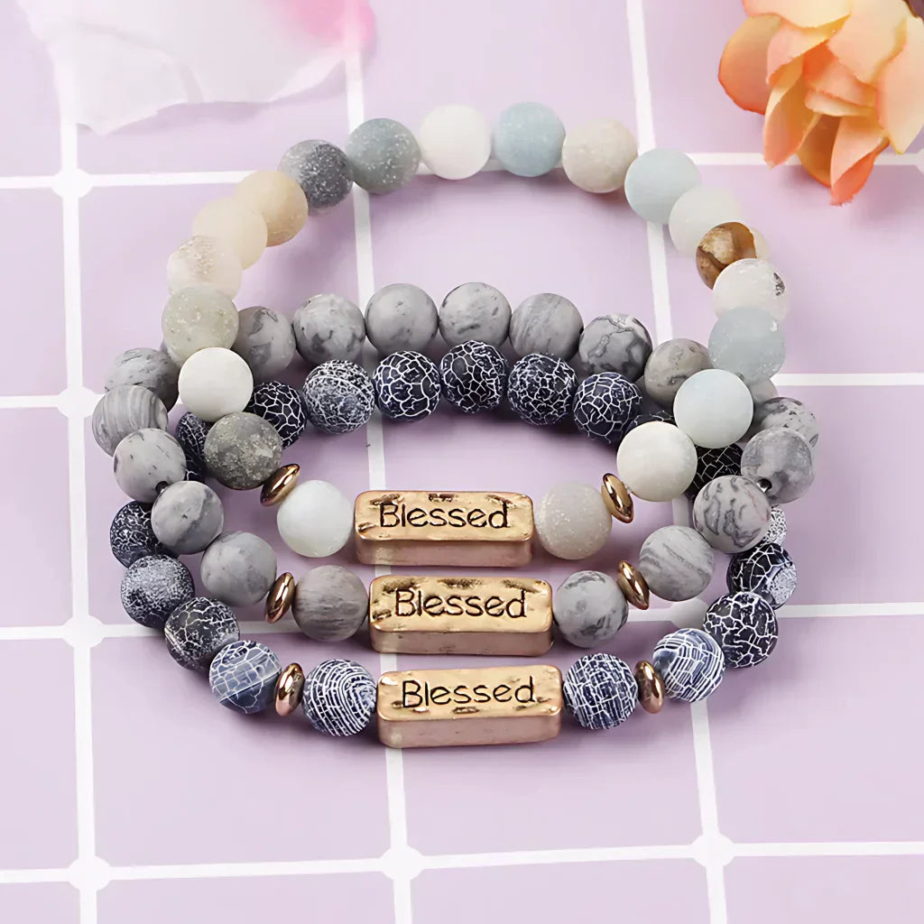 Geometric Pattern Stones Bracelet For Everyday Rituals