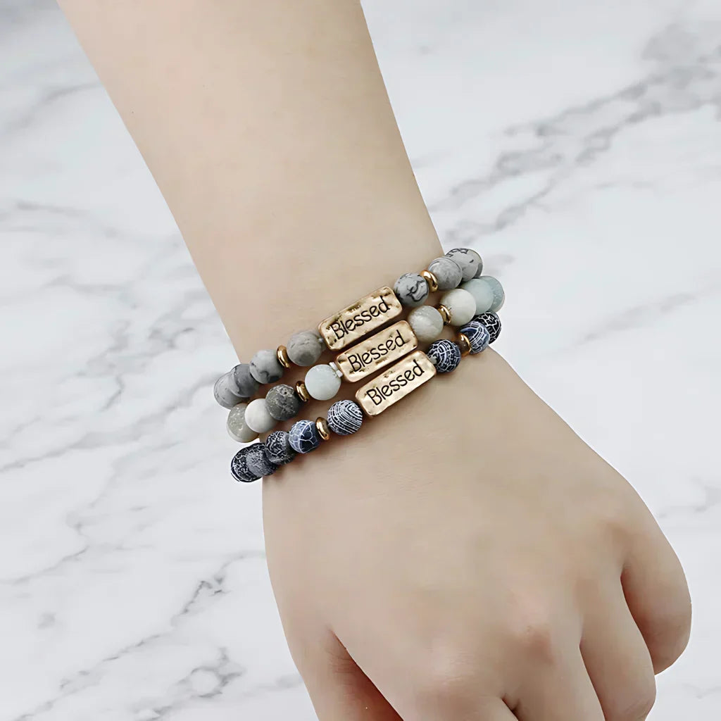 Geometric Pattern Stones Bracelet For Everyday Rituals