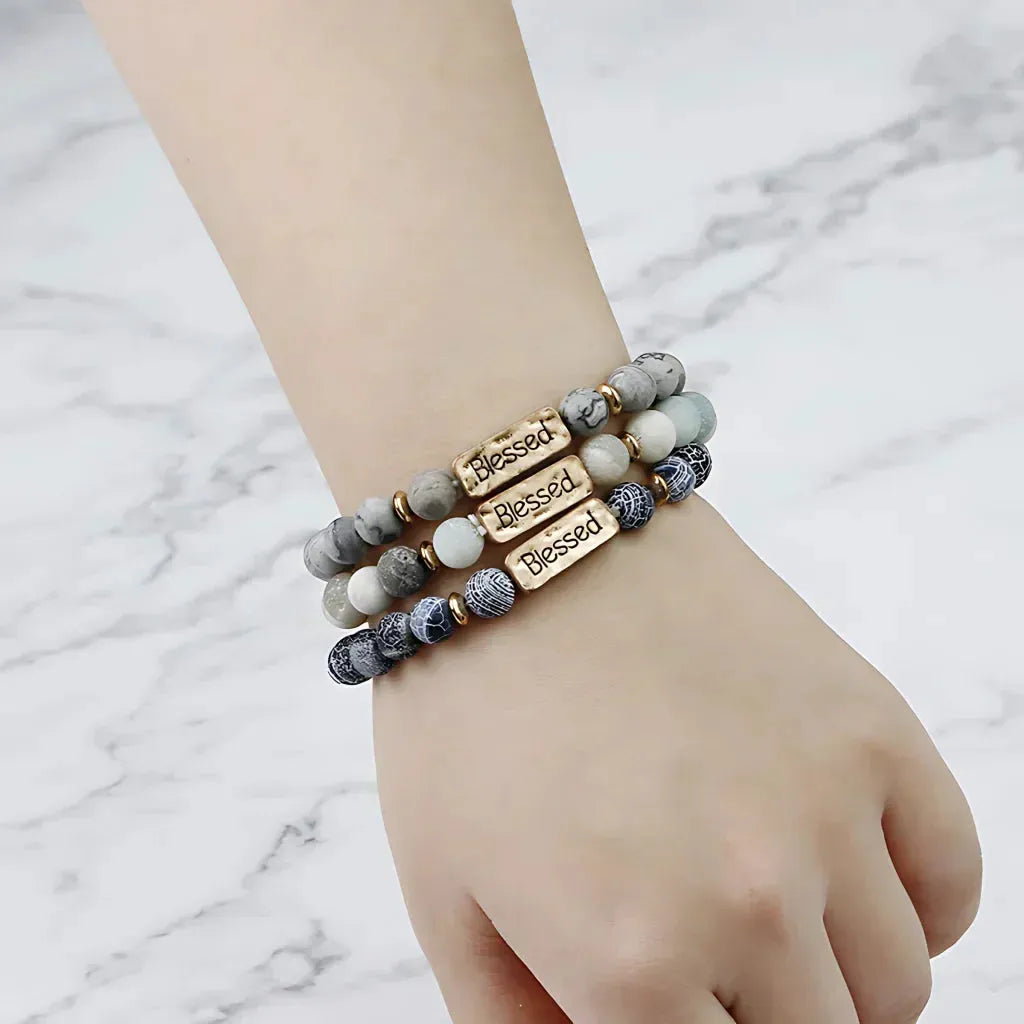 Geometric Pattern Stones Bracelet For Everyday Rituals