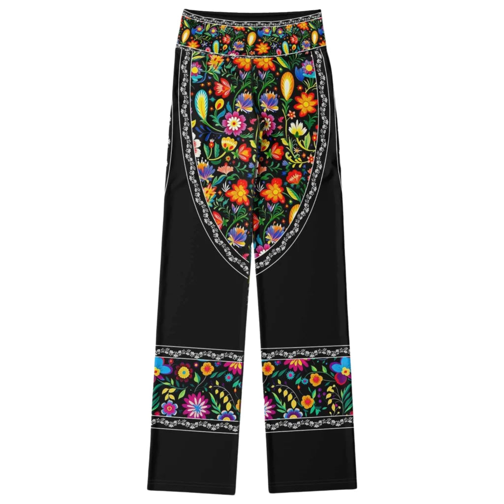 Girls Flare Leggings With Floral Fiesta Print