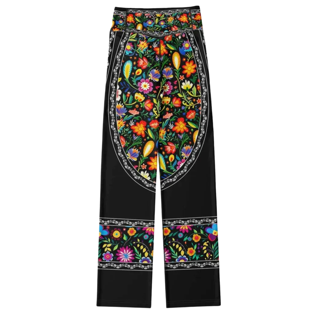 Girls Flare Leggings With Floral Fiesta Print