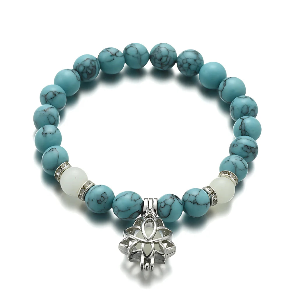 Glow In The Dark Turquoise Beaded Bracelets