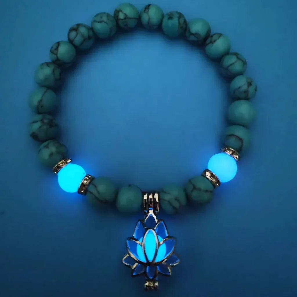 Glow In The Dark Turquoise Beaded Bracelets - Style
