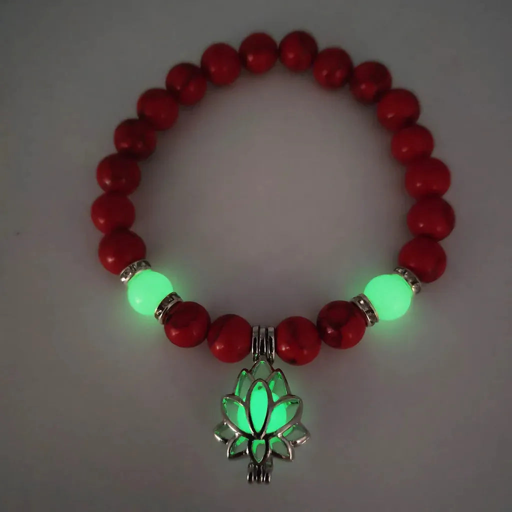 Glow In The Dark Turquoise Beaded Bracelets - Style D
