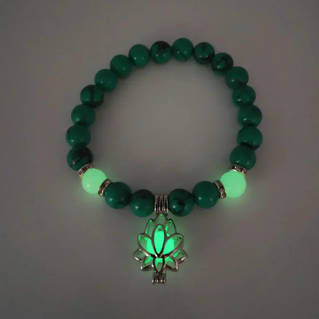 Glow In The Dark Turquoise Beaded Bracelets - Style F