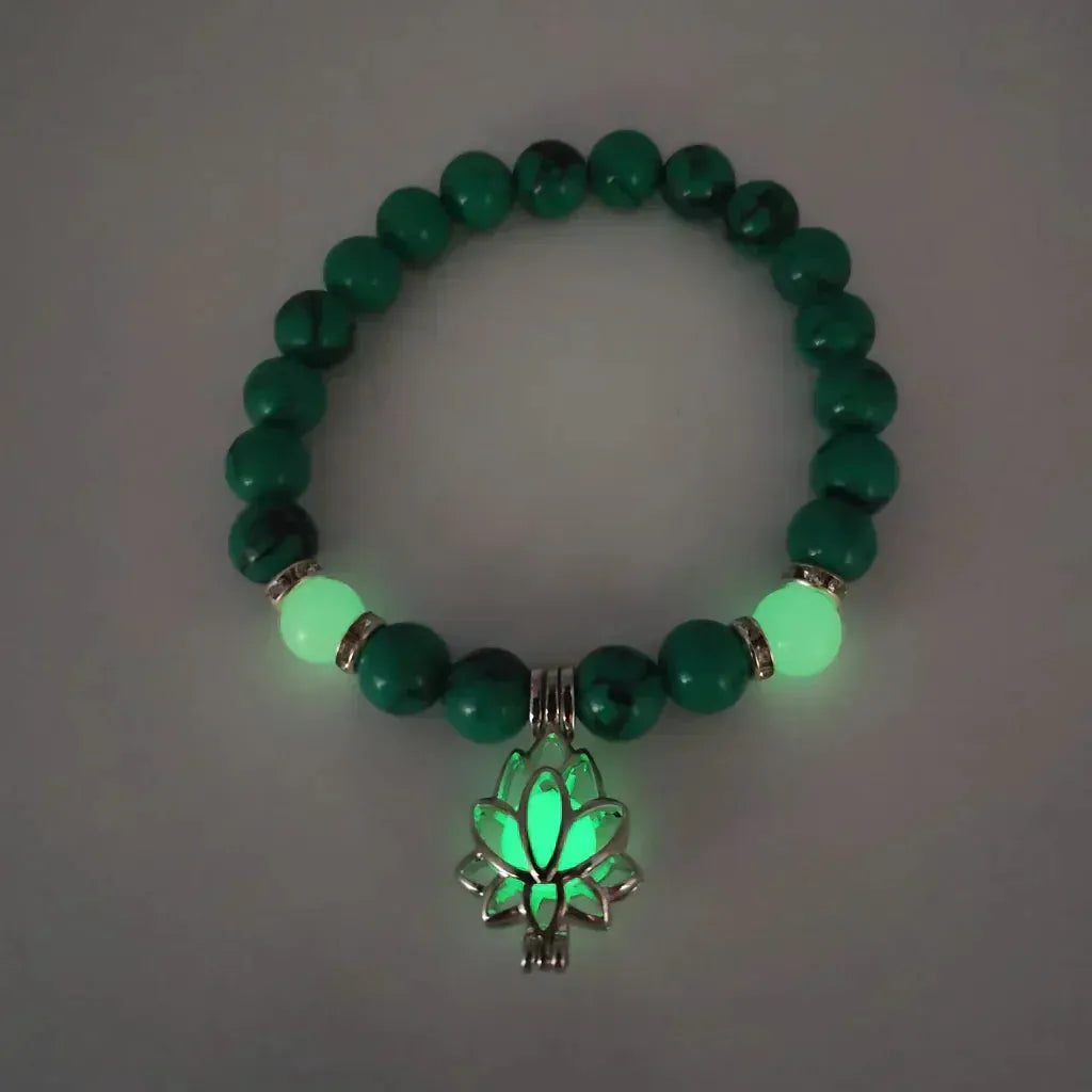 Glow In The Dark Turquoise Beaded Bracelets - Style F