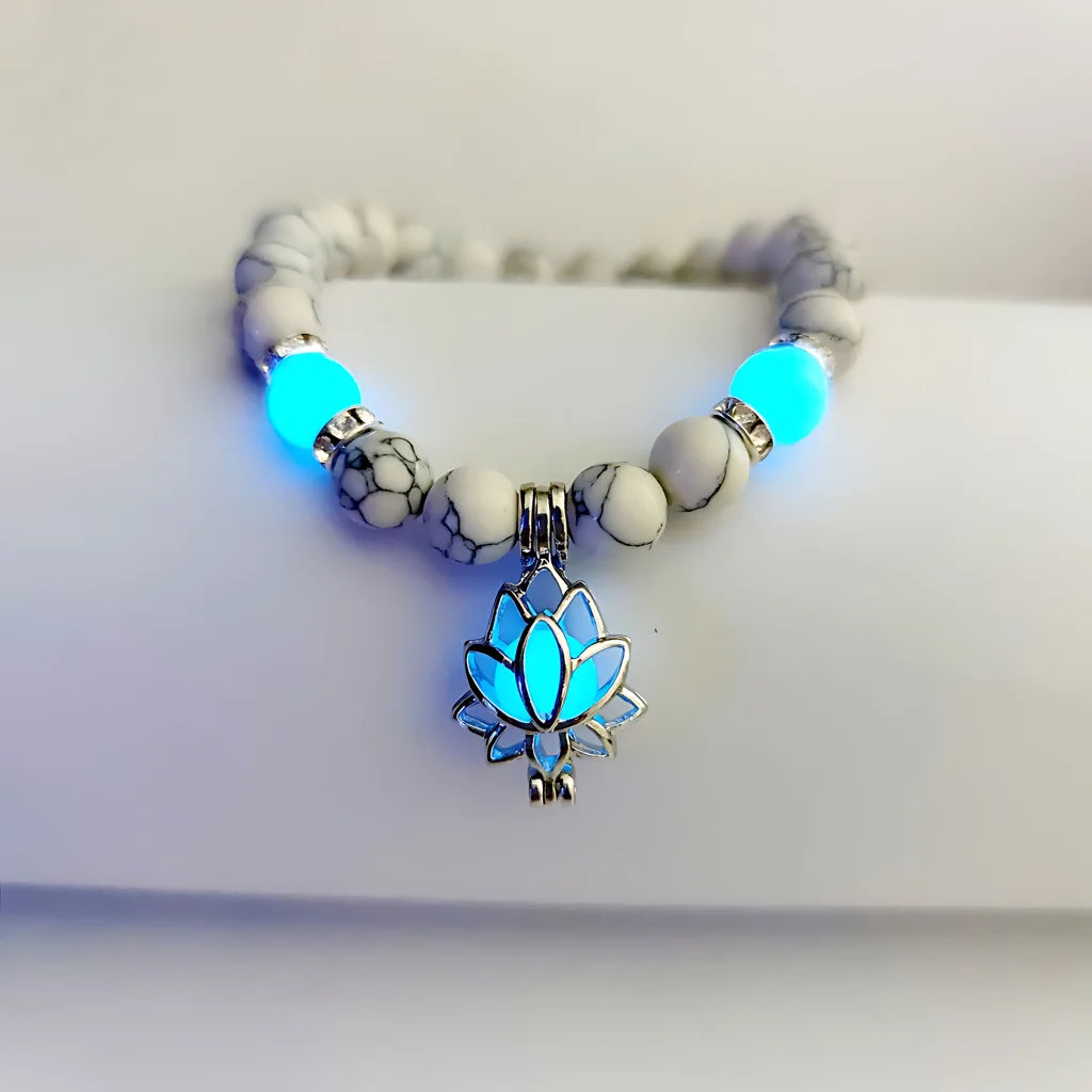 Glow In The Dark Turquoise Beaded Bracelets - Style G